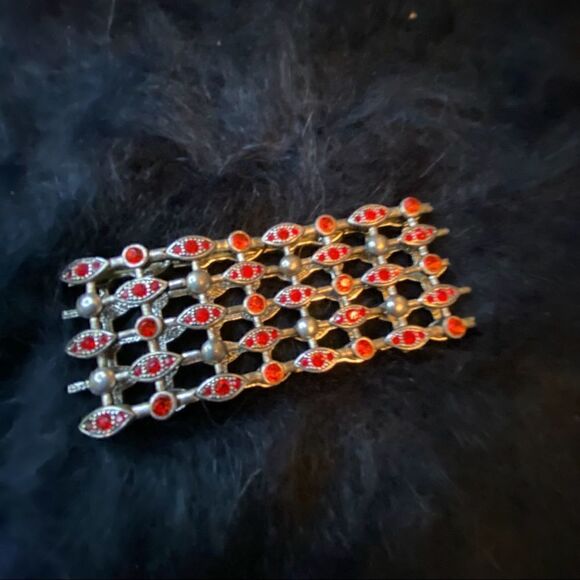 Red Metal Stretch Bracelet  - Picture 2 of 7